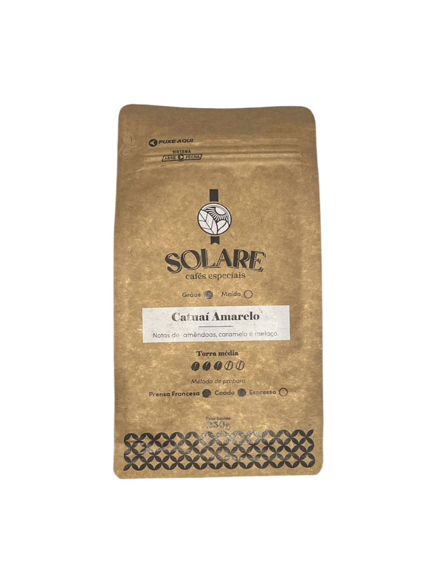 Café Solare Em Grãos 250g - Amêndoas melaço - Catuaí Amarelo