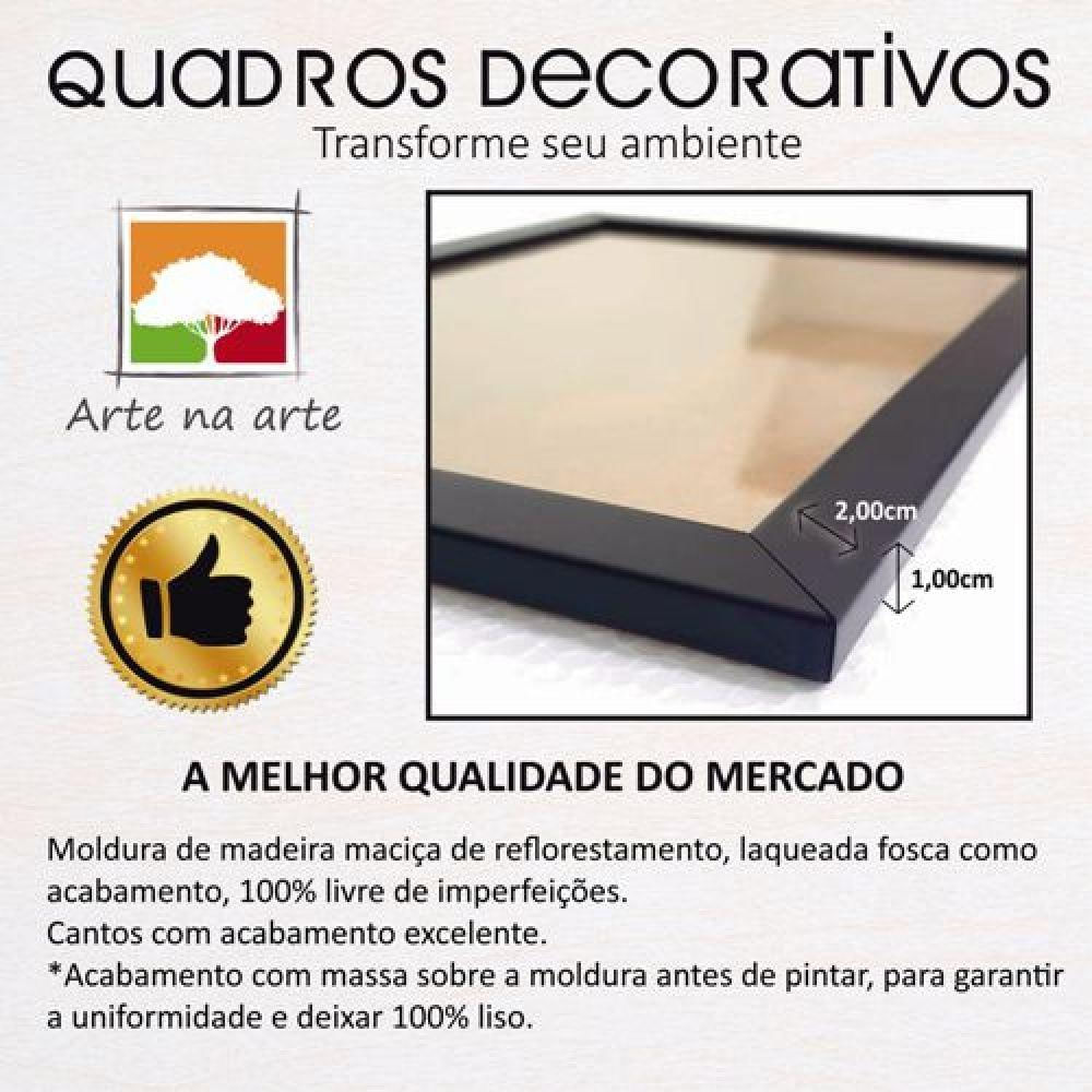 Quadro Decorativo 1 peça 40x60 Praia Titulos Moldura Branca