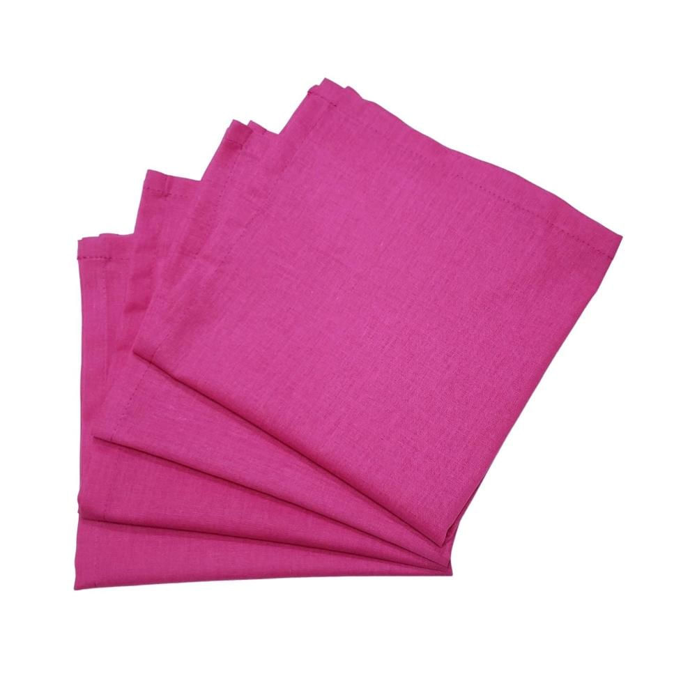 Kit 4 Guardanapos de Tecido Algodão Pink 39cmx39cm