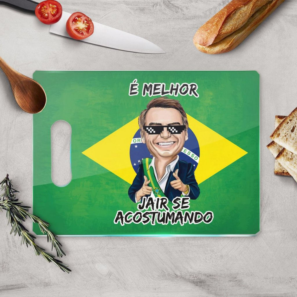 Tábua de Carne de Vidro 35x25 - Bolsonaro