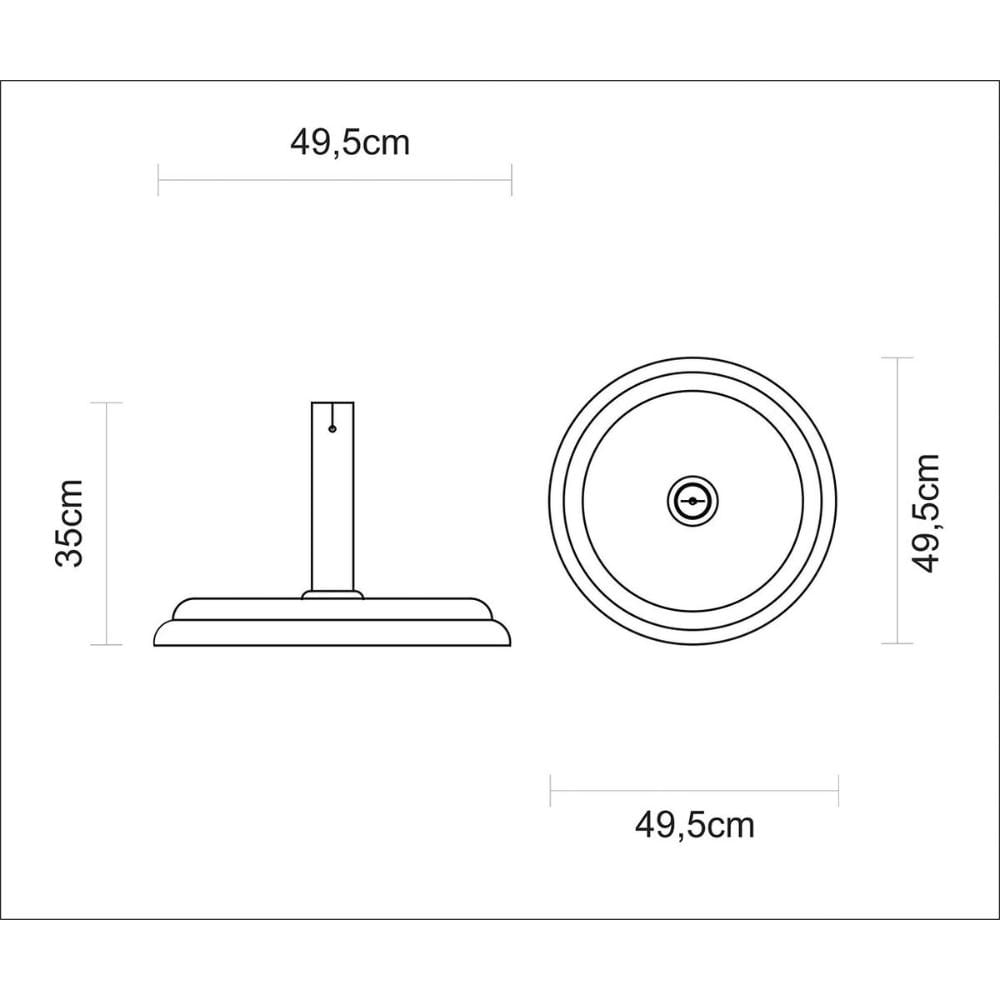 Base para Ombrelone Tramontina em Concreto 25 kg para Ombrelones