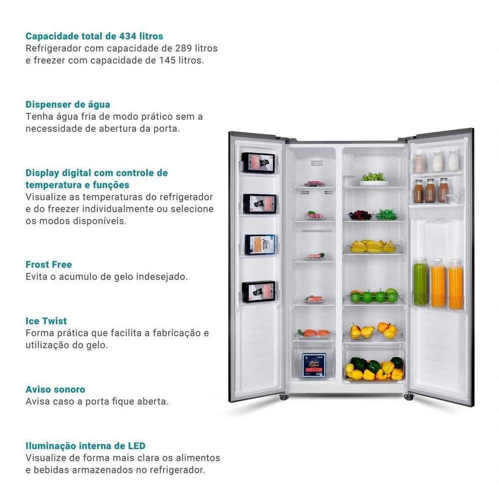 Refrigerador/Geladeira Side By Side Philco PRF535ID 434L 127V