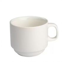 Kit 24 Xicaras Cha Branca S/pires Empilhavel 200ml Porcelart