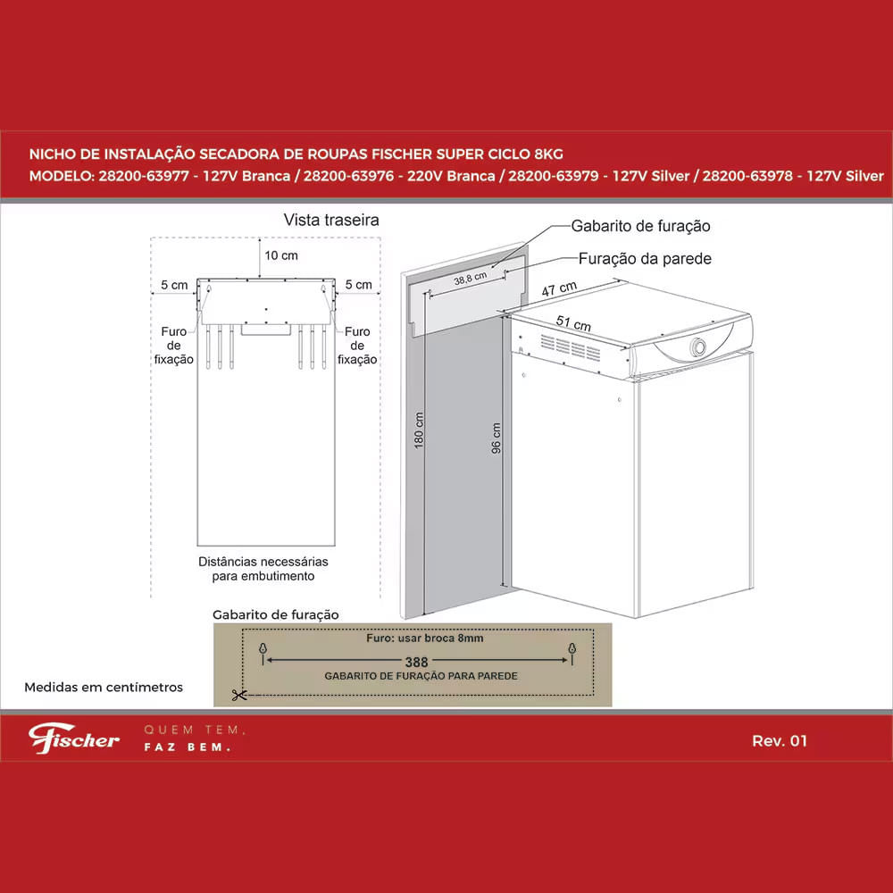 Secadora de Parede Fischer 8 kg Super Ciclo com Timer Contínuo Prata / 220V