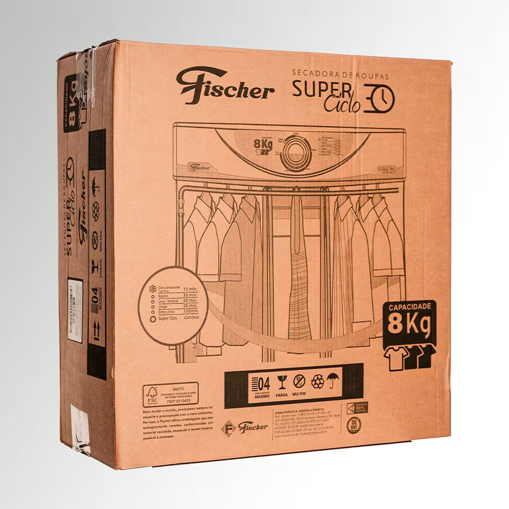 Secadora de Parede Fischer 8 kg Super Ciclo com Timer Contínuo Prata / 220V