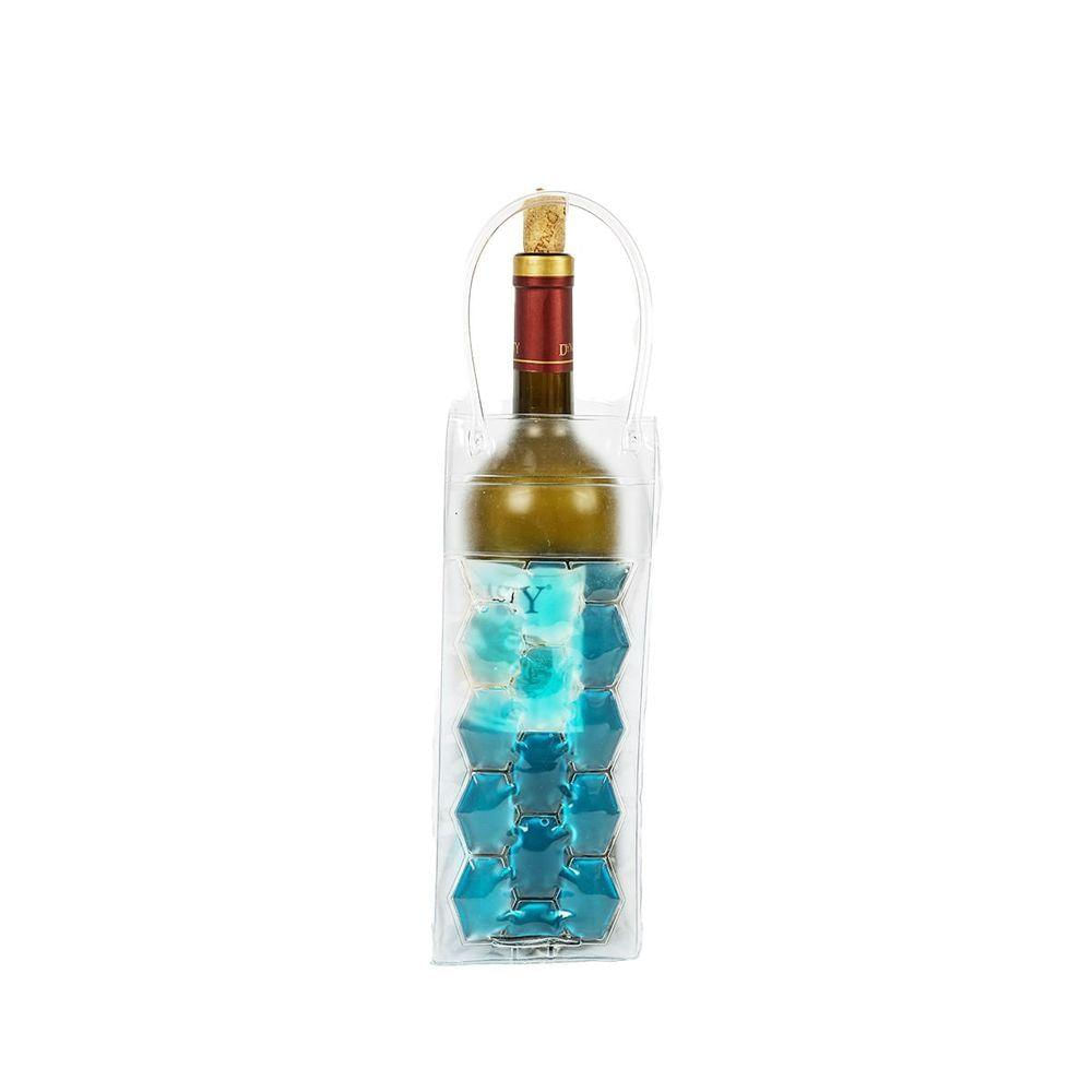 Sacola Térmica Para Garrafa De Vinho 25x9x9cm Kenya Azul