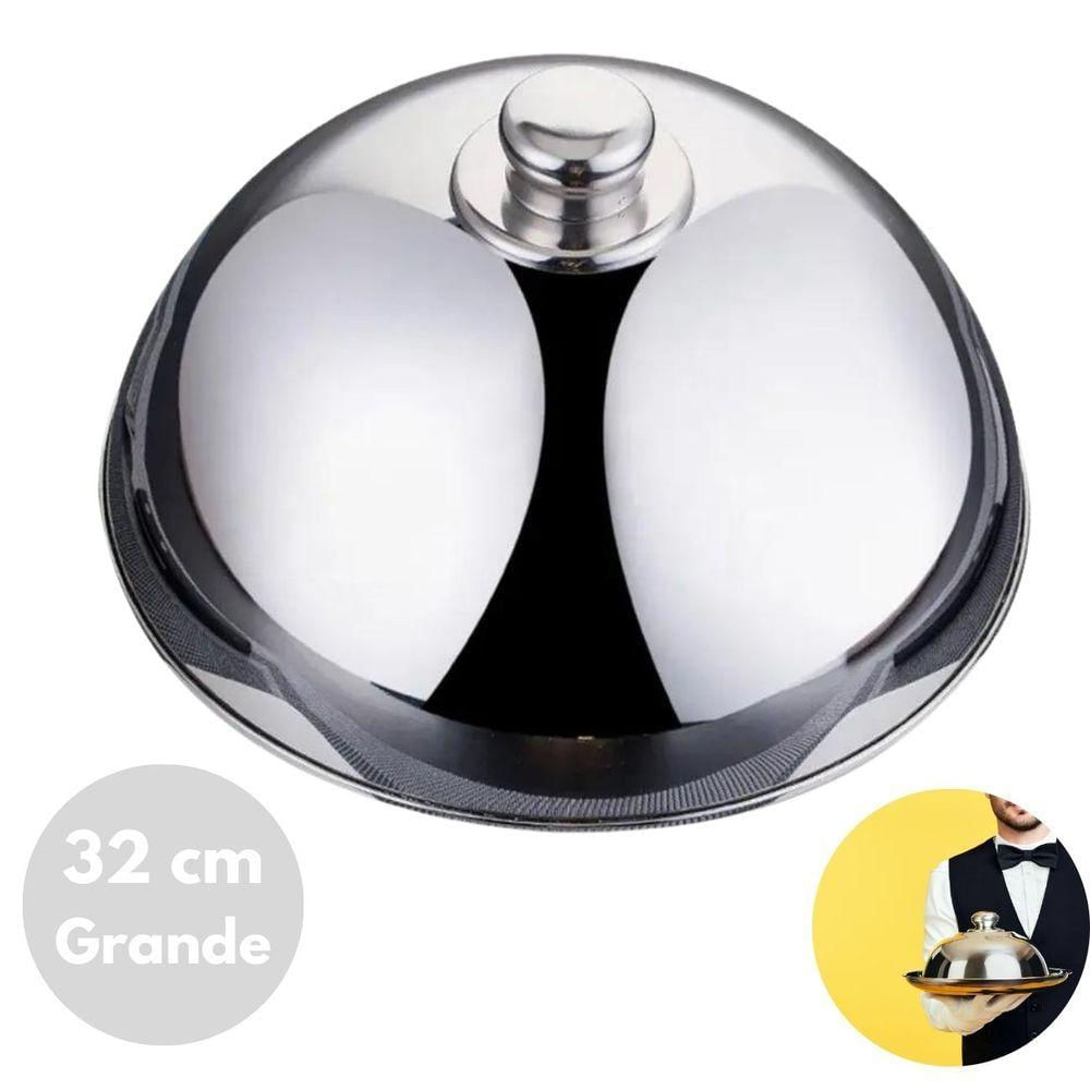 Cloche Aço Inox Tampa Para Alimentos Cobertura Grande 32cm