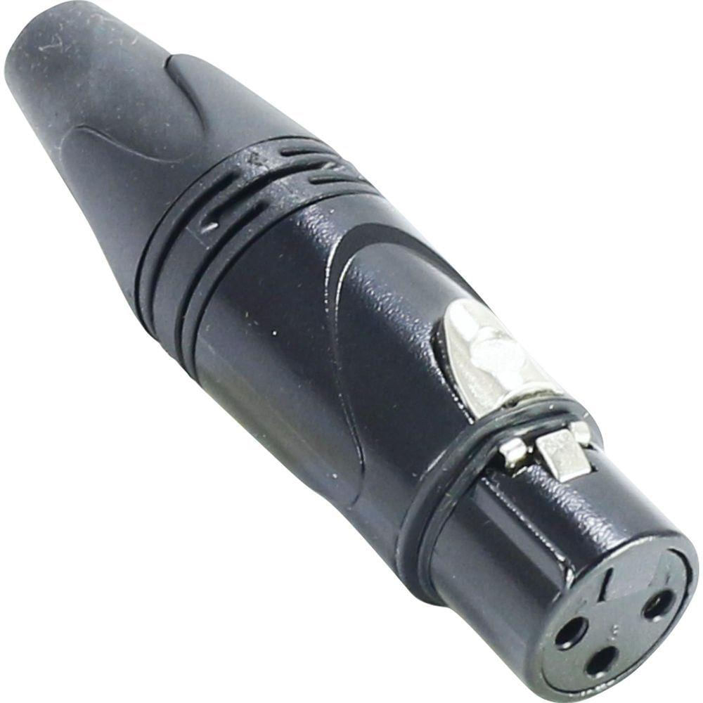 Conector Xlr(f) 3 Pólos Datalink Preto - Pct - 10