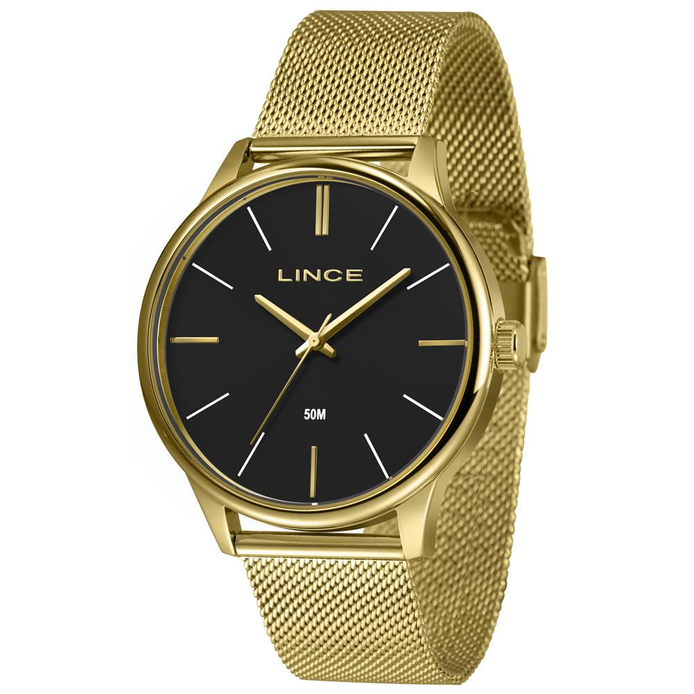 Relógio Lince Masculino Ref: Mrgm019l46 P1kx Casual Mesh Dourado