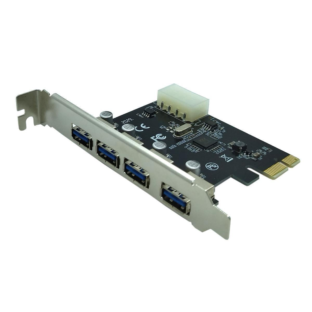 Kit 5 Placa Usb 3.0 Pci 4 Portas 5Gbps Pci-Express Pc Lt-612