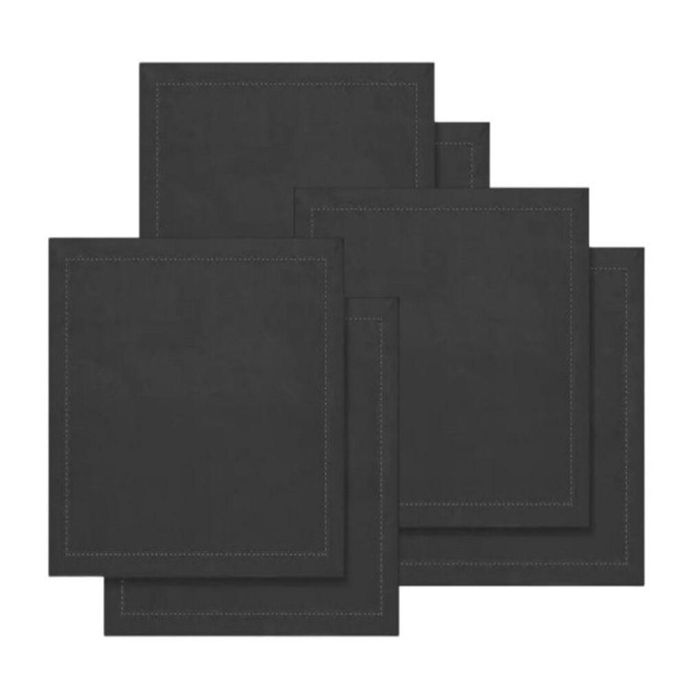 Kit 6 Guardanapos Com Ponto Ajour 40x40 Preto