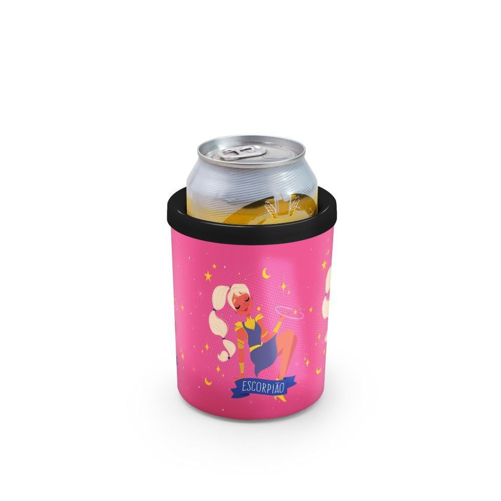 Porta Latas 350ml SIGNOS - Escorpião - Rosa