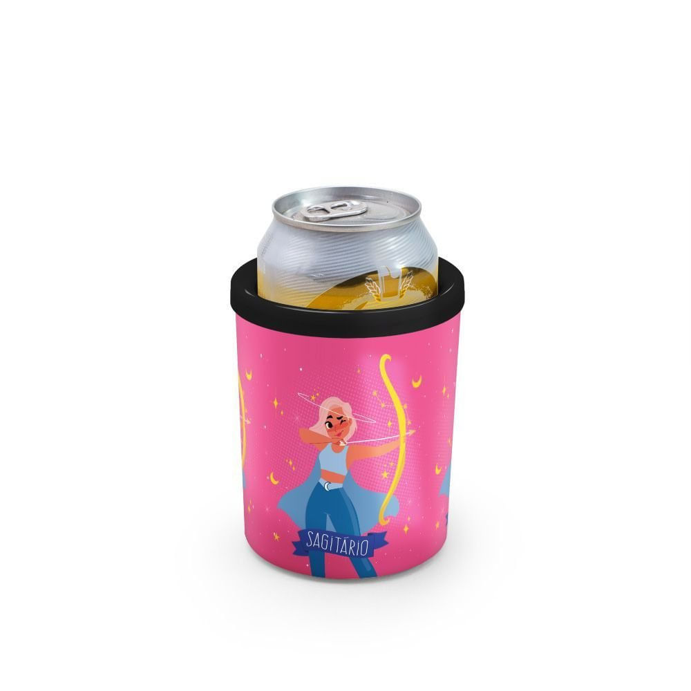 Porta Latas 350ml SIGNOS - Sagitário - Rosa