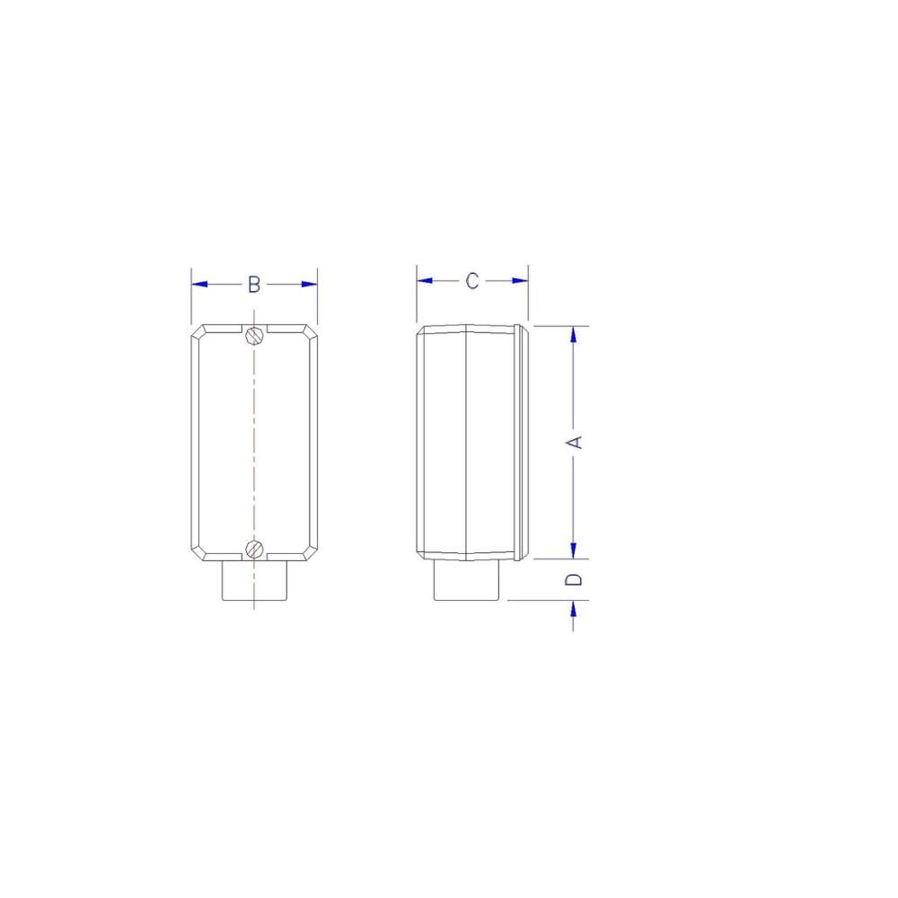 Condulete fixo 1/2" tipo "E" - sem tampa / rosca BSP / sem pintura