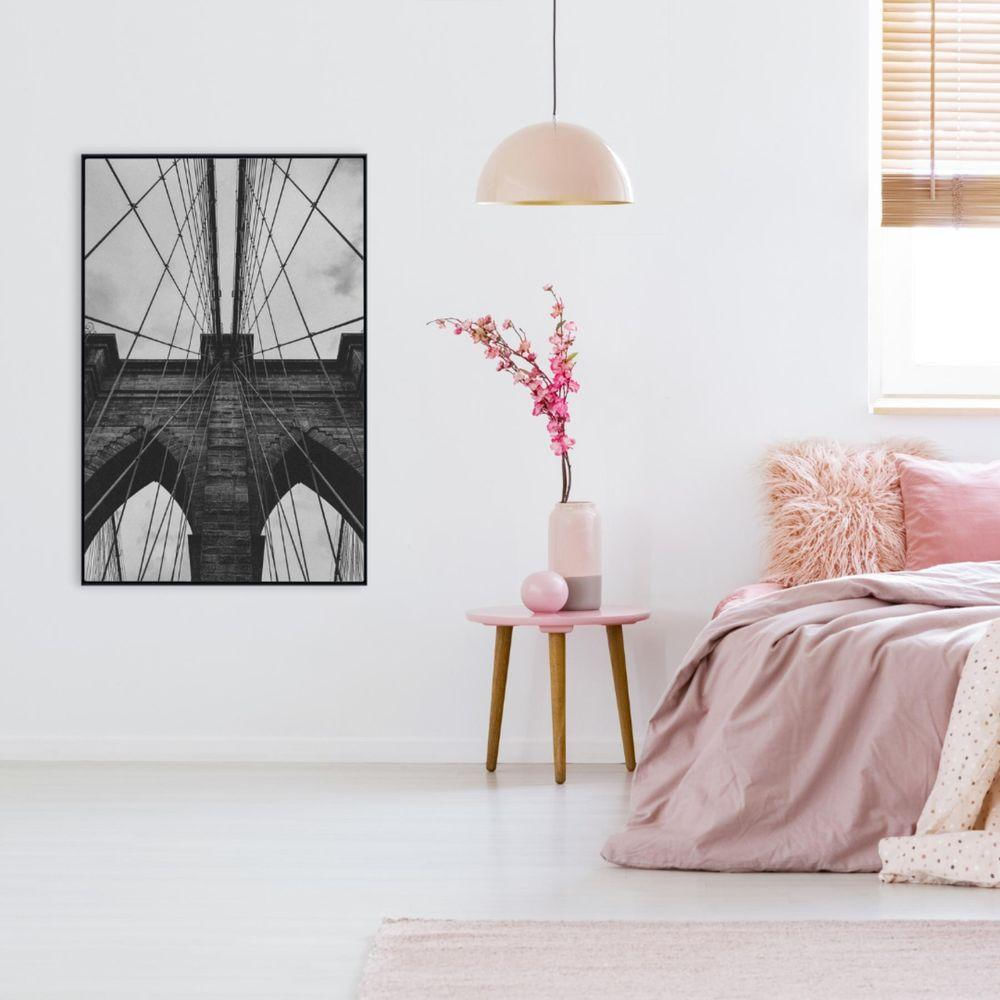 Quadro Ponte Do Brooklyn Preto E Branco 80x120 Cm