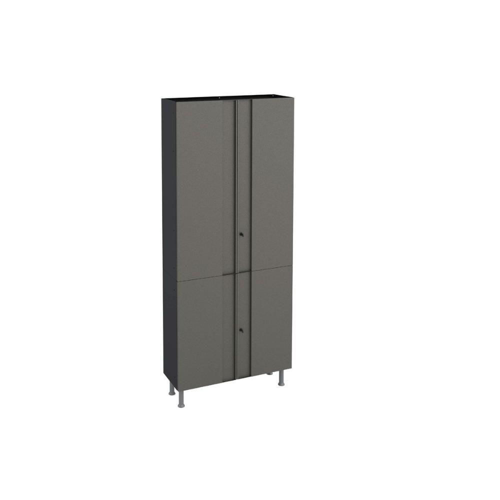 Multiuso Lavanderia Armário Multibox Aço 4 Portas C- chave 80x193cm Preto cinza