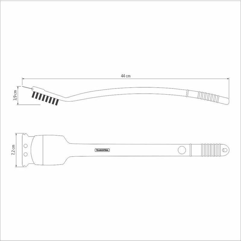 Escova Tramontina Churrasco com Cerdas em Aço Inox e Cabo de Polipropileno Preto 44 cm 26461/100