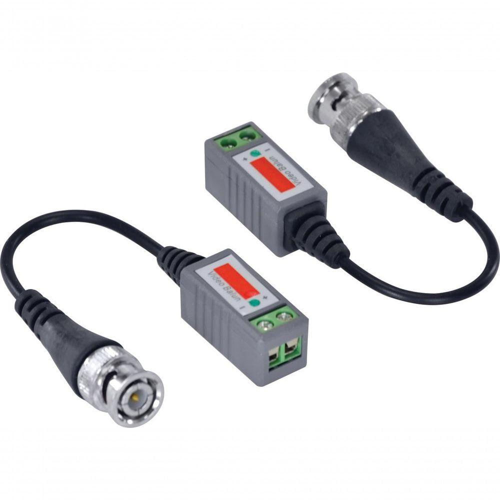 Video Balun Com Extensão Passivo Bnc X Cabo Lan Par