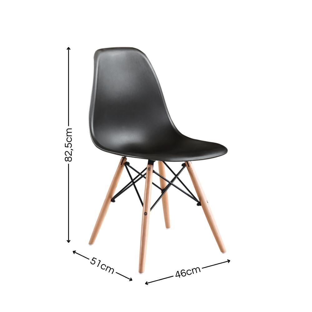 Kit 04 Cadeiras Eames Charles Eiffel - Black Black