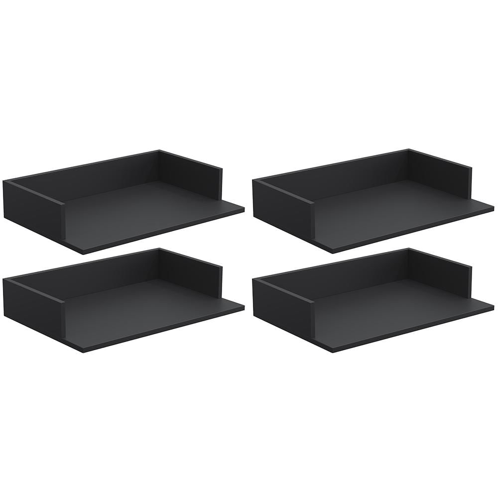 Kit 04 Suportes Suspensos Para Micro-ondas Forno 60x40 cm Class L03 Preto - Lyam Decor