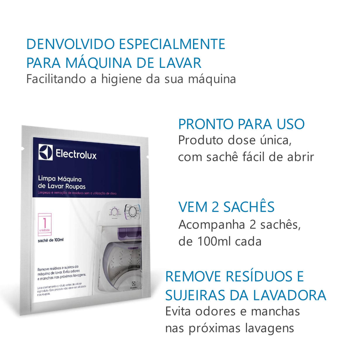 KIT LIMPEZA LIMPA MÁQUINA + BOLA DE SECAGEM ELECTROLUX