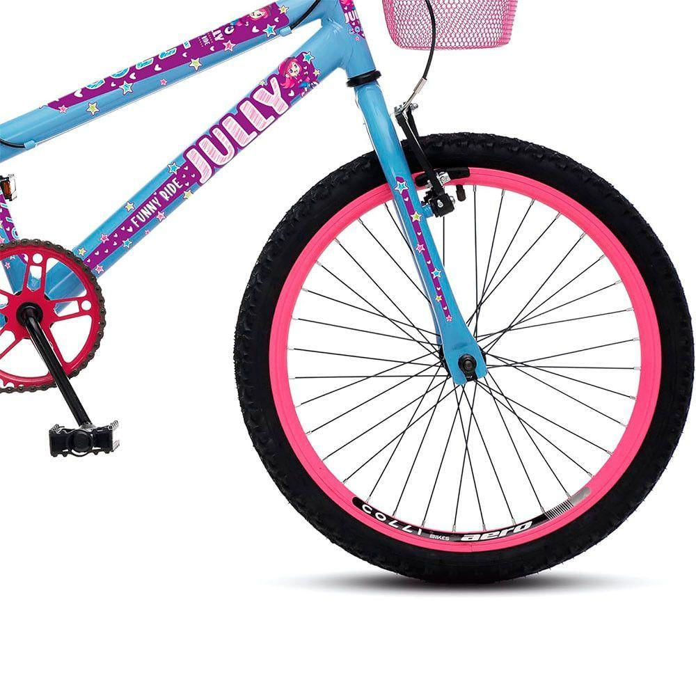 Bicicleta Colli Jully Aro 20 Aero 36 Raias Azul Champanhe