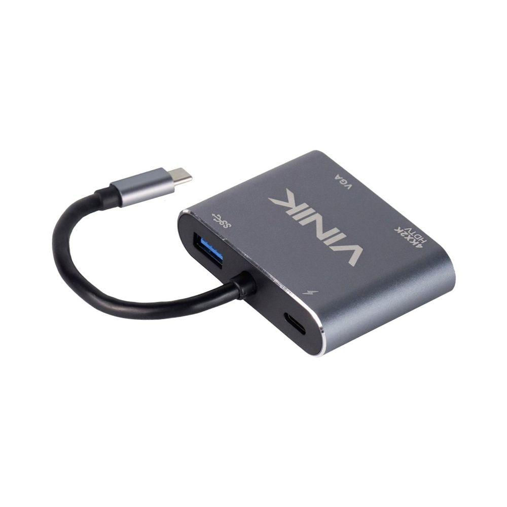 Adaptador Type C 4-em-1 Para Hdmi Vga Pd E Usb 3.0 Vinik - At41vn