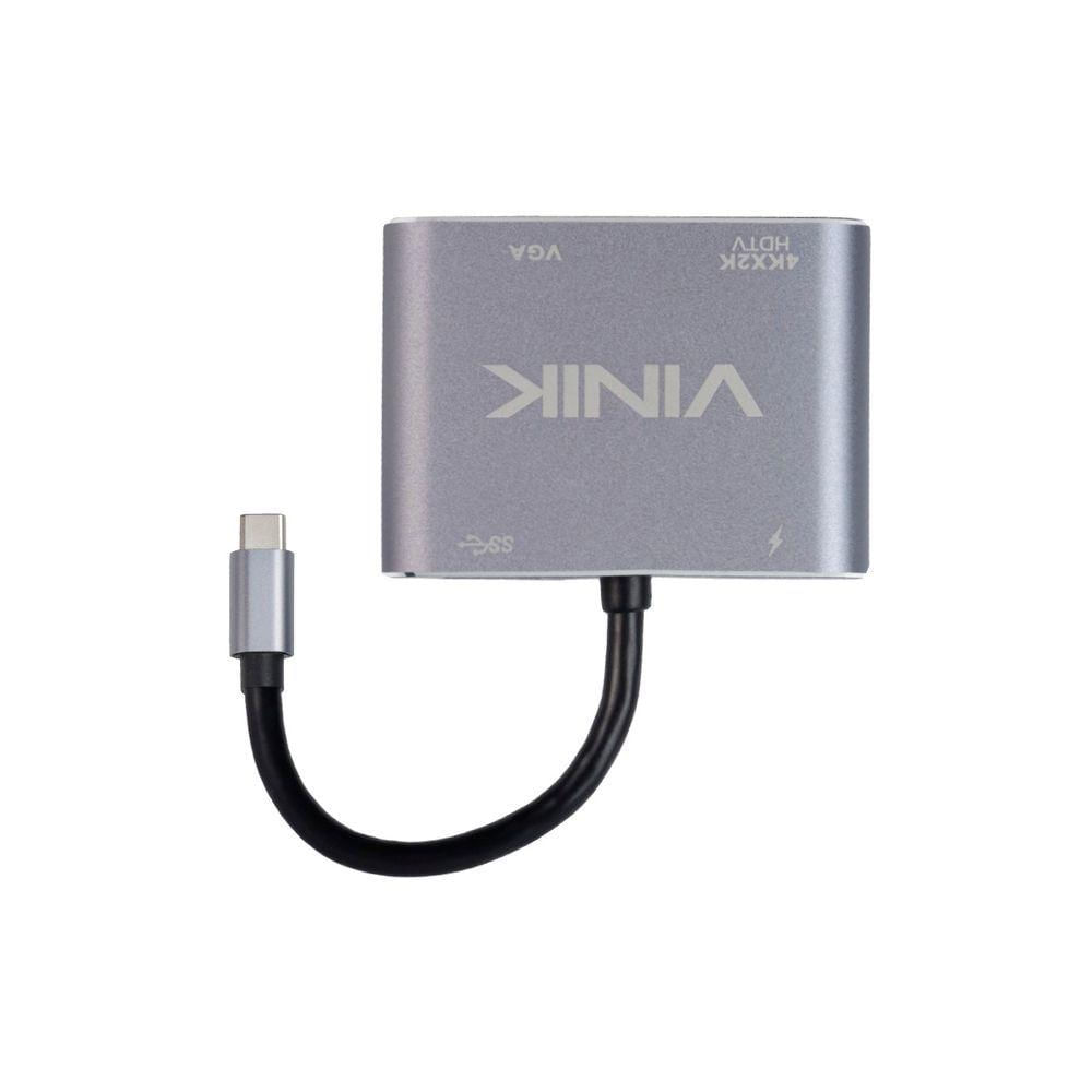 Adaptador Type C 4-em-1 Para Hdmi Vga Pd E Usb 3.0 Vinik - At41vn