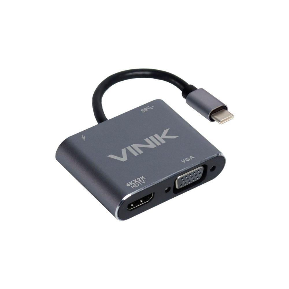 Adaptador Type C 4-em-1 Para Hdmi Vga Pd E Usb 3.0 Vinik - At41vn