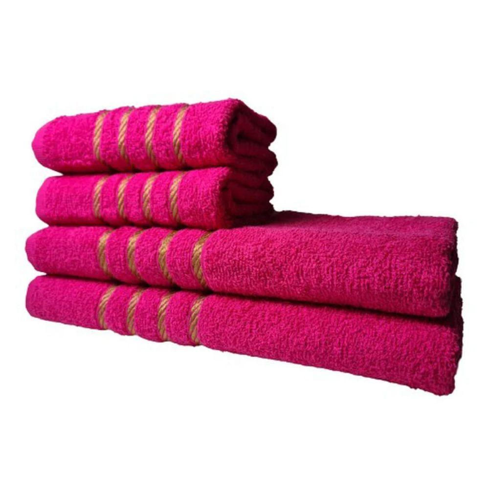 Jogo De Toalha 2 Banho 2 Rosto 4pçs Luxo Montreal Rosa