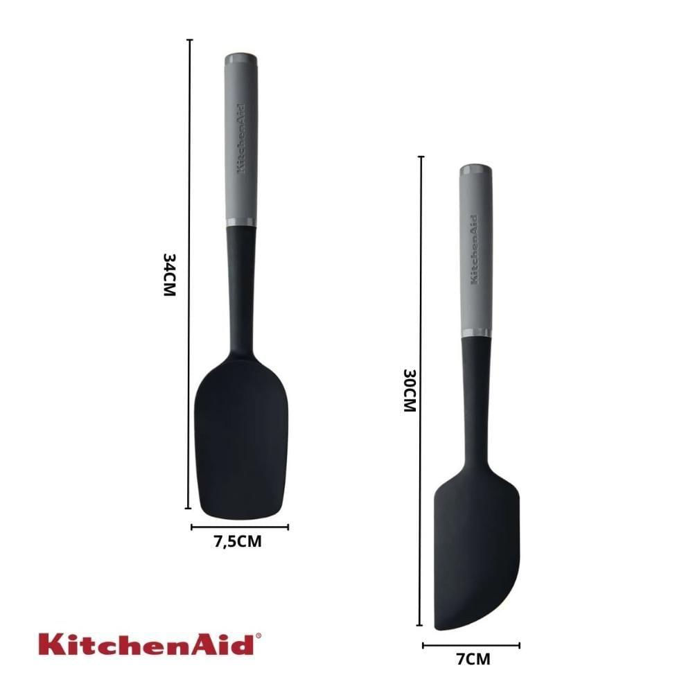 Conjunto 2 Espátulas Confeitaria Cozinha Cinza Kitchenaid