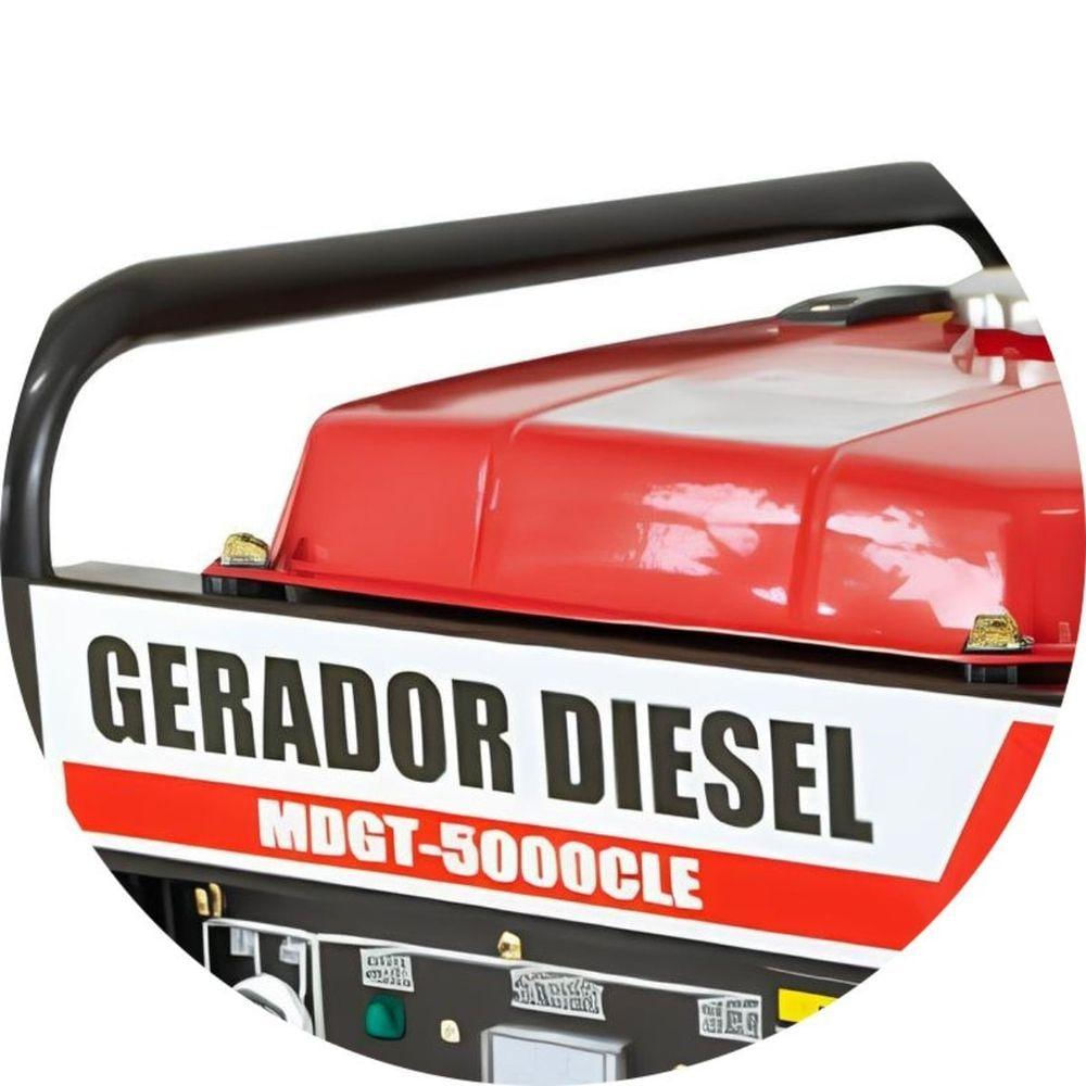 Gerador Diesel 5 Kva Trifásico 220/380v Mdgt-5000cle Motomil 10hp 12,5l Avr Partida Elétrica Manual