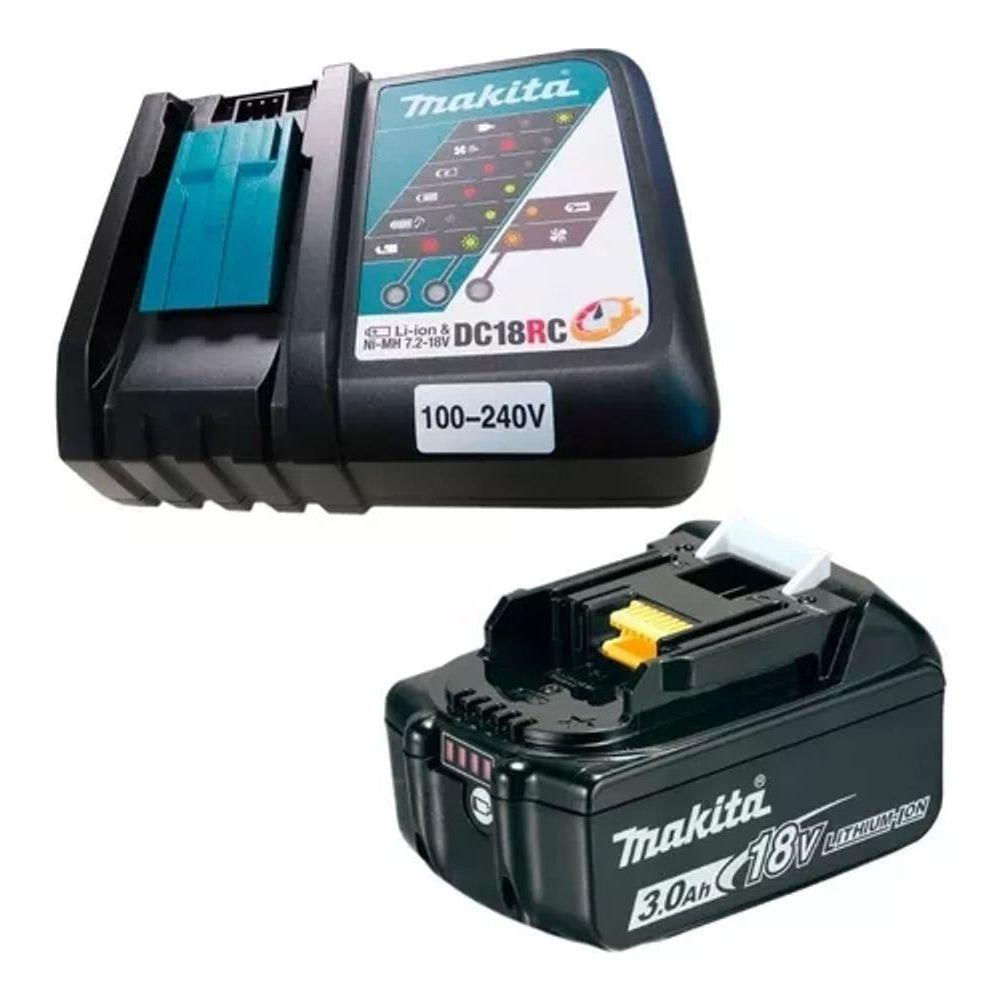 Kit Carregador Dc18rc Bivolt Com 3 Baterias Bl1830b Makita