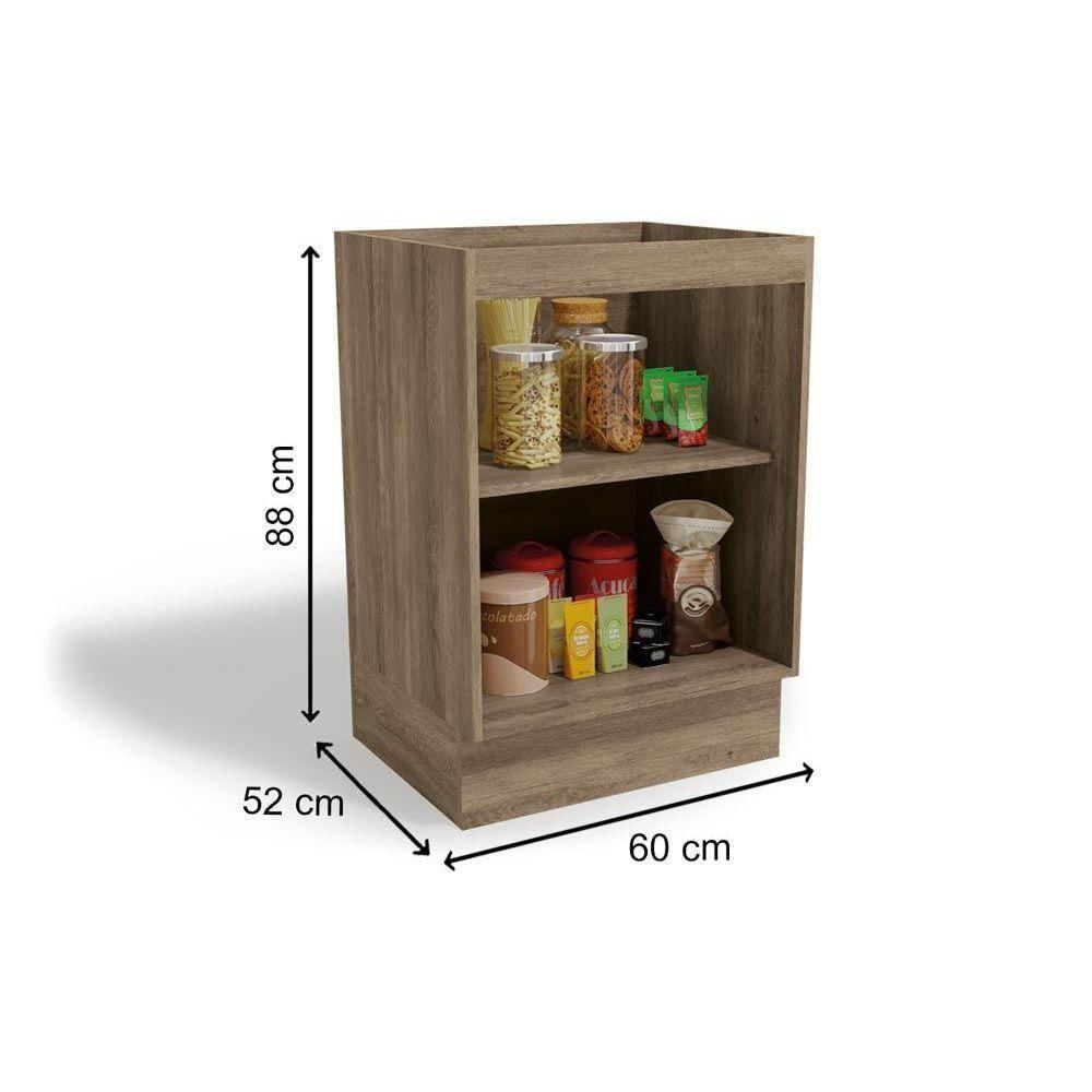 Balcão De Cozinha Modulado Maxxi G742 C- 1 Porta S- Tampo 60cm Canela - Kappesberg