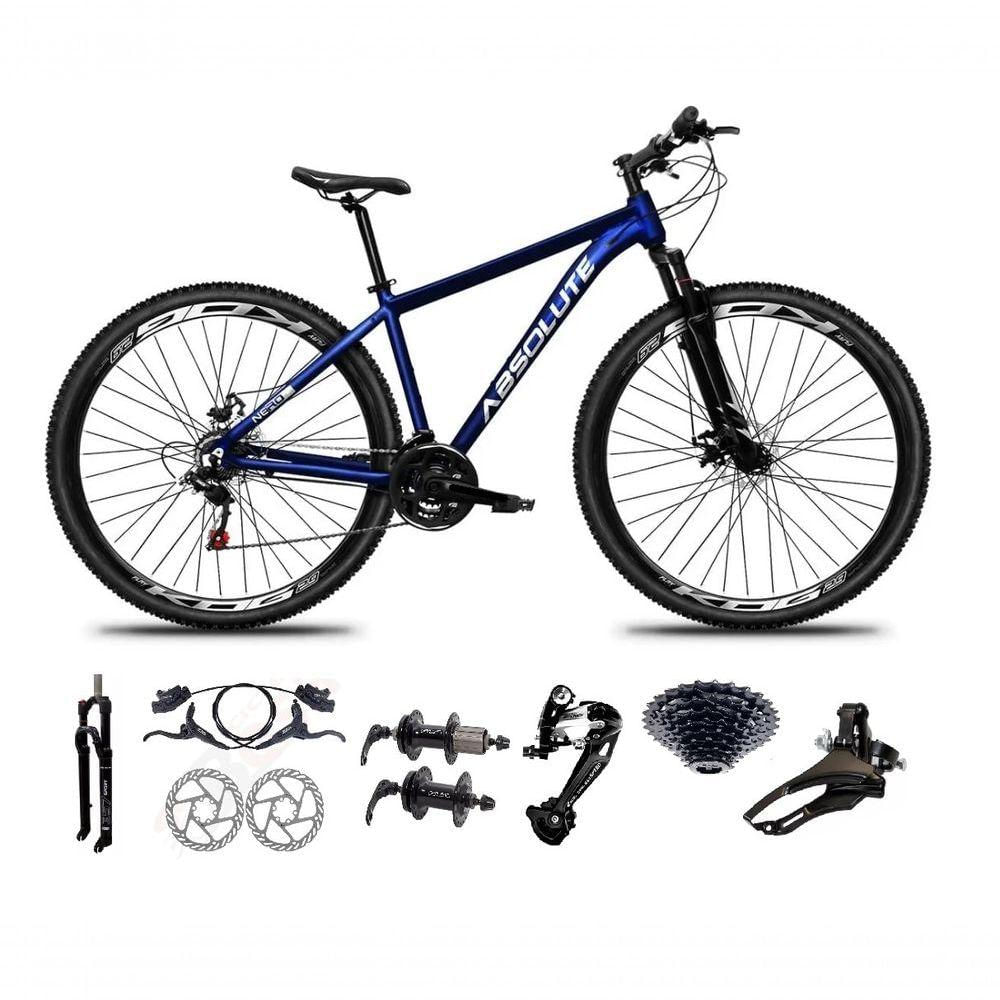 Bicicleta Aro 29 Absolute Nero 5 Freio Hidráulico K7 27v Garfo Com Trava - Azul Tam.17