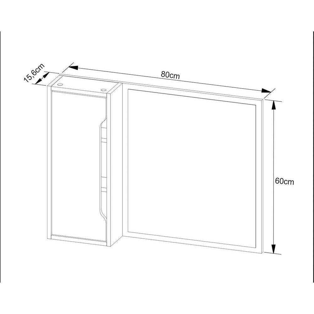 Armário Para Banheiro Bn3645 80x60cm Amêndoa-branco - Tecno Mobili