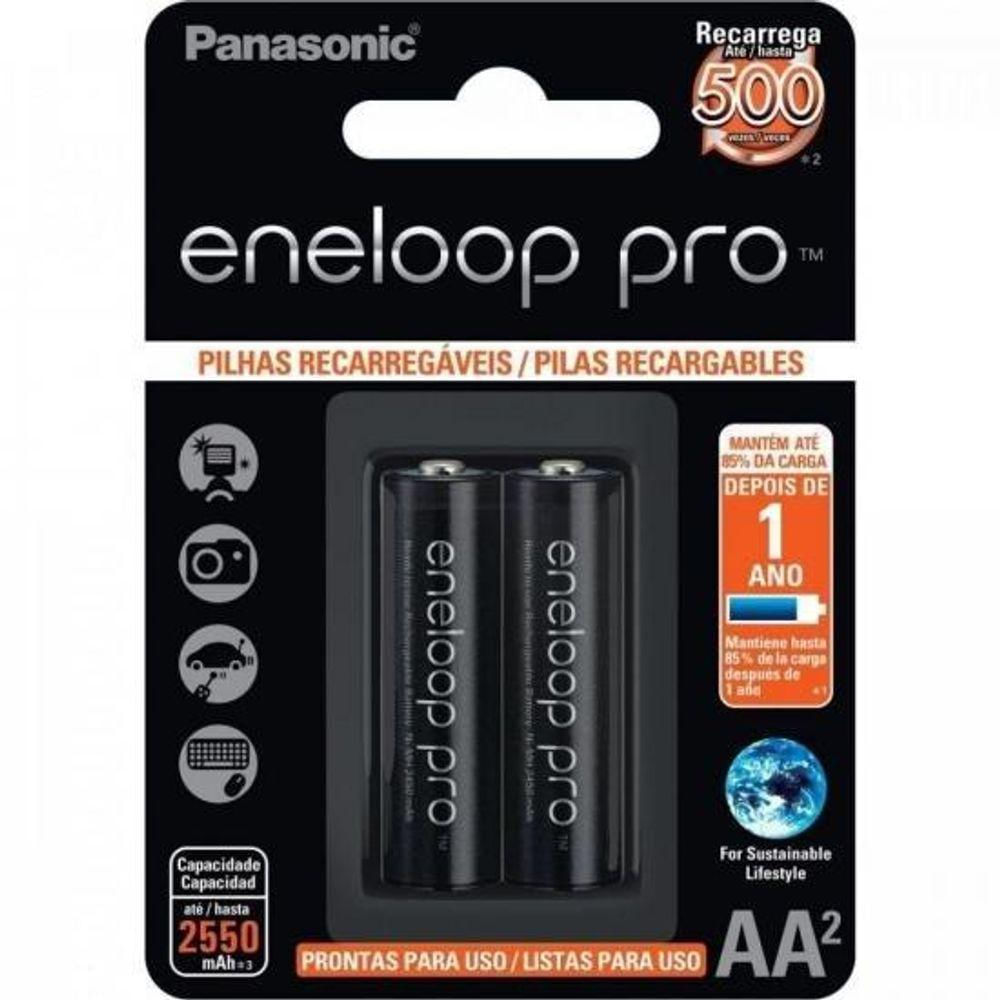 Pilha Recarregável 1,2v Aa 2550mah Eneloop Pro (c-2 Pilhas) Panasonic - Car - 2 [f002]