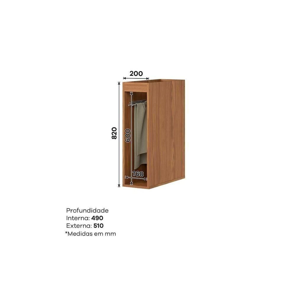 Balcão de Cozinha Modulado Requinte Porta Toalha s/Tampo 20cm Nature - Henn