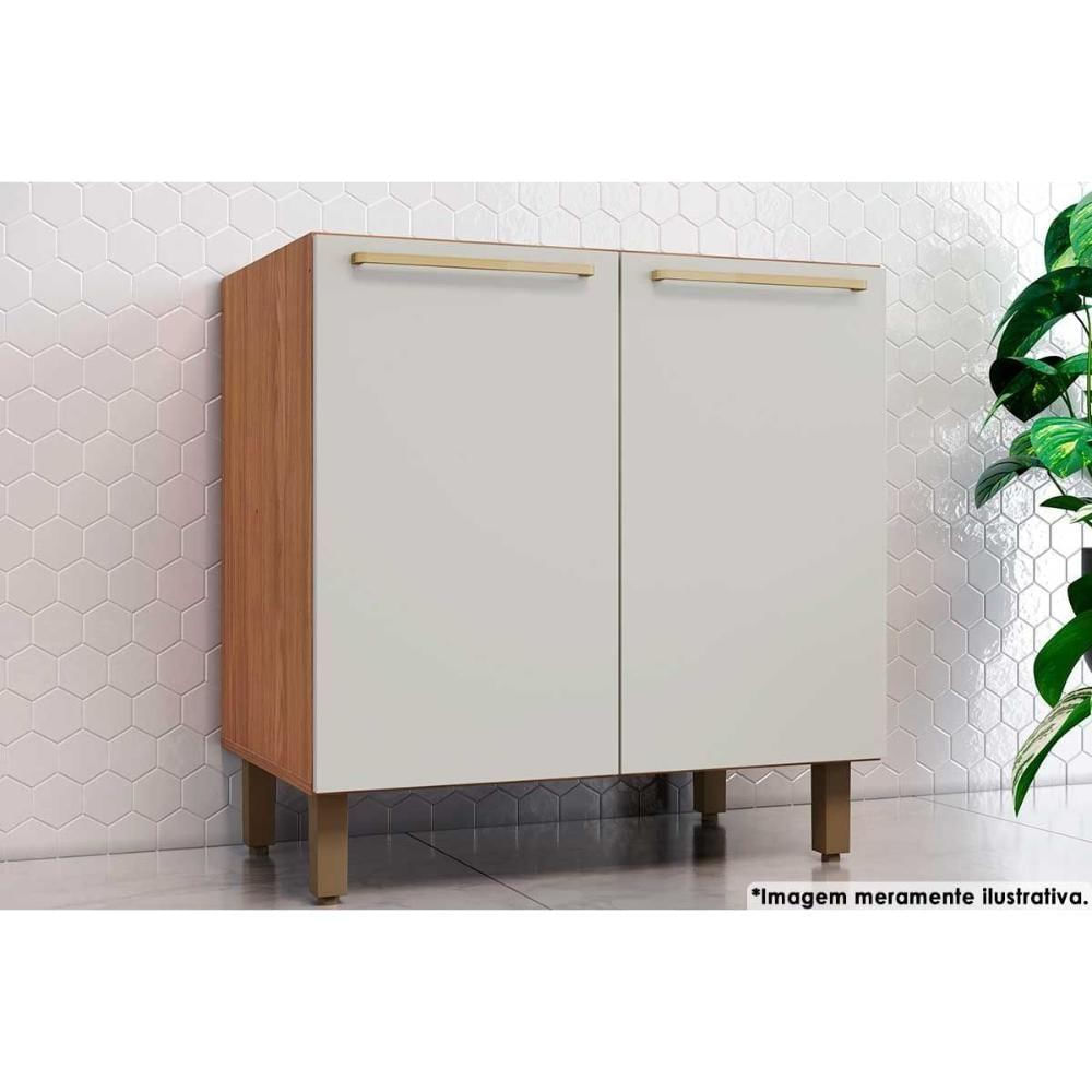 Gabinete de Cozinha Modulado Balcão Requinte c/ 2 Portas s/Tampo 80cm Nature/Areia - Henn