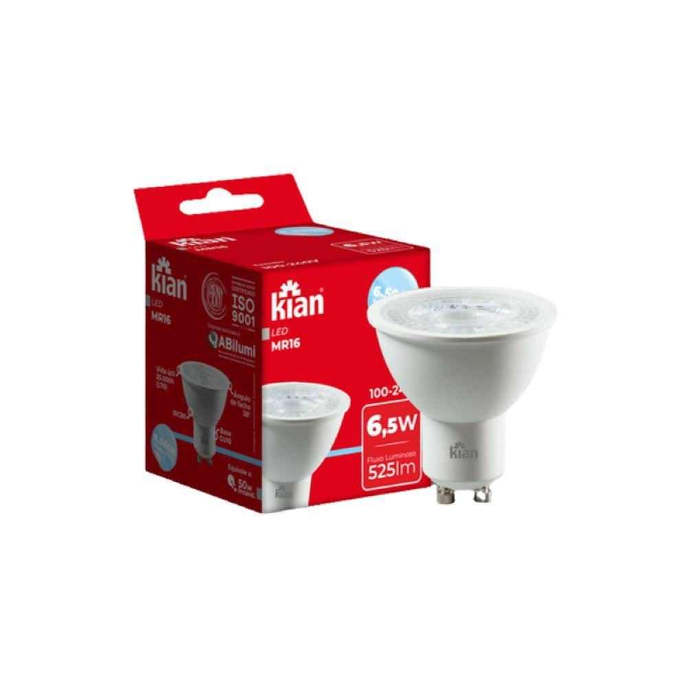 Lâmpada Led Mr16 6,5w 6500k Branca Fria Bivolt