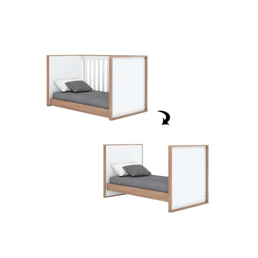 Quarto Infantil Completo Confete 2 Peças (1 Cômoda + 1 Berço) Qi65 Branco-jequitiba - Henn