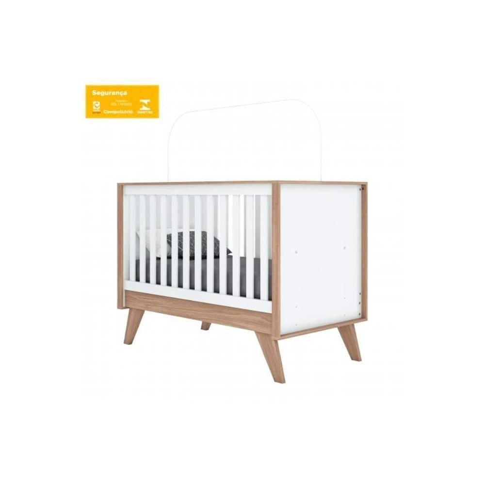 Quarto Infantil Completo Confete 2 Peças (1 Cômoda + 1 Berço) Qi65 Branco-jequitiba - Henn