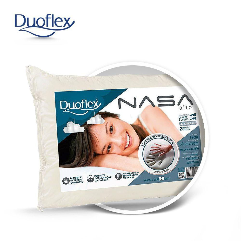 Kit Travesseiro Nasa Alto Duoflex Mais Capa Protetora