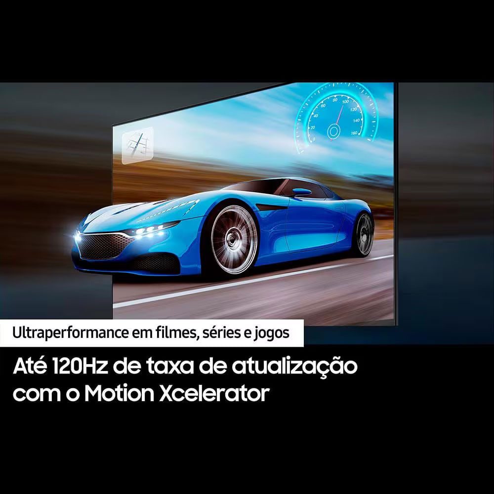 Smart TV 98 Samsung Crystal UHD 4K UN98DU9000 com Wi-Fi integrado, Bluetooth, Gaming Hub, Alexa e Som em Movimento Virtual Preto com Grafite