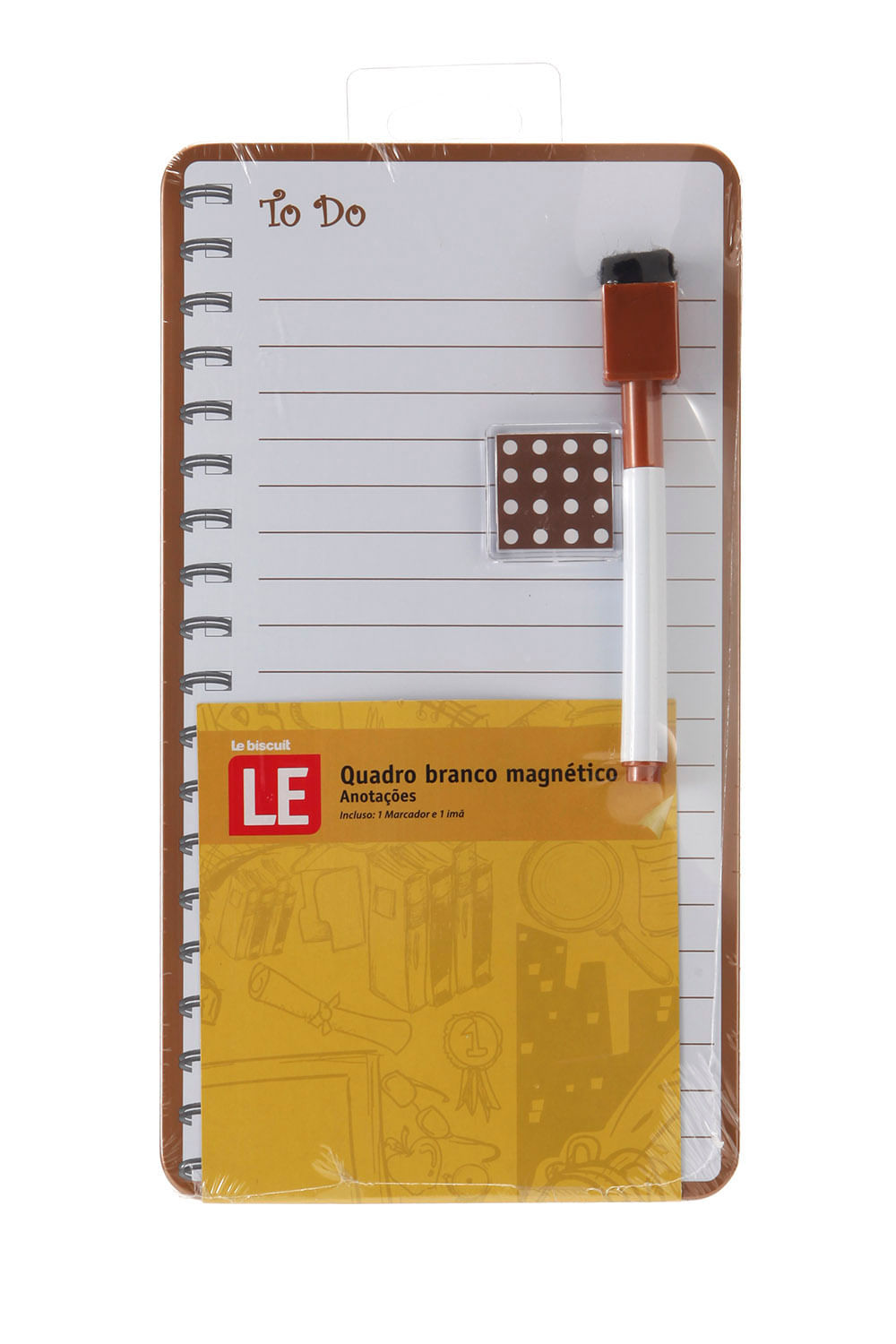Quadro Magnético Branco Le Anotações com 2 Ímãs e Marcador 14x25,5cm - Item Sortido