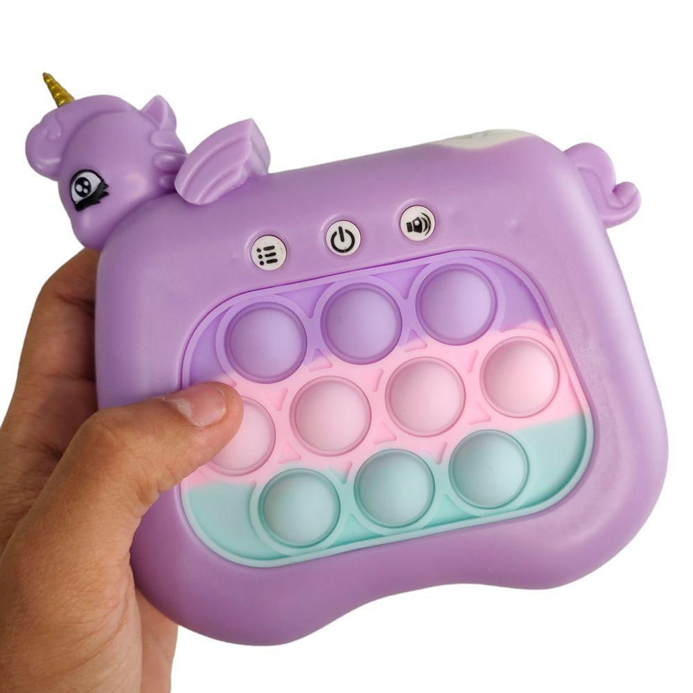 Pop It Unicornio Interativo 4 Modos Som Luzes Musica Portatil Sensorial Anti Estresse Relaxa Toys