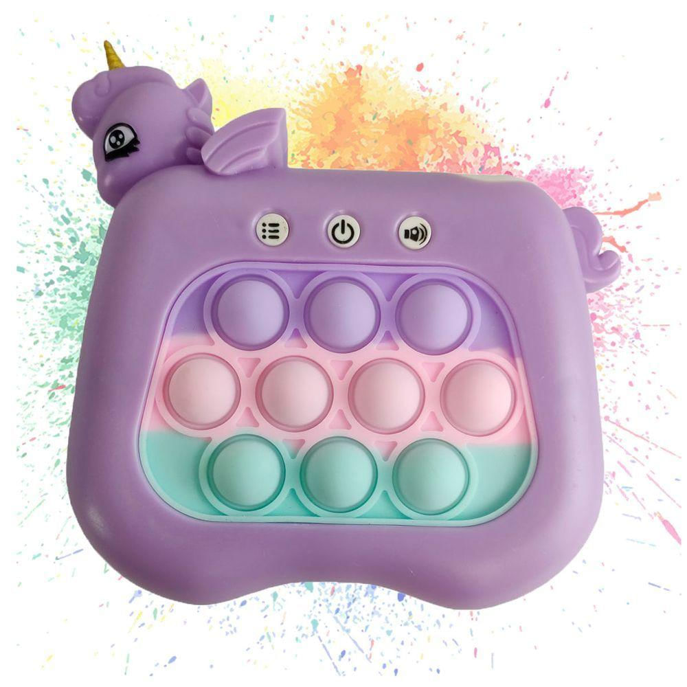 Pop It Unicornio Interativo 4 Modos Som Luzes Musica Portatil Sensorial Anti Estresse Relaxa Toys