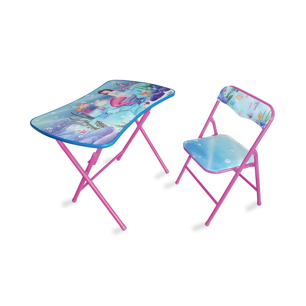 Conjunto de Mesa Infantil e Cadeira Louie Rosa