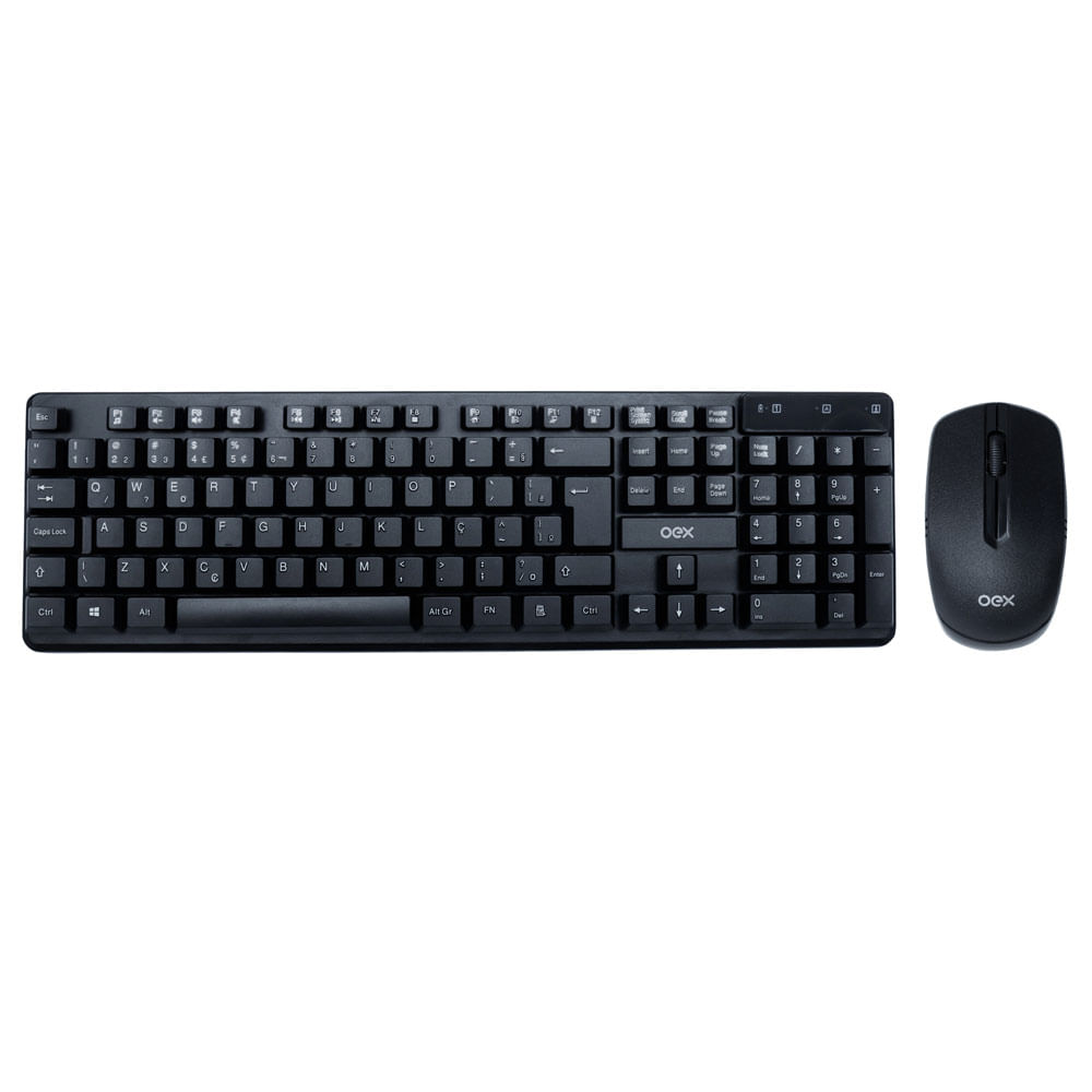 Kit Teclado e Mouse Oex sem Fio Preto