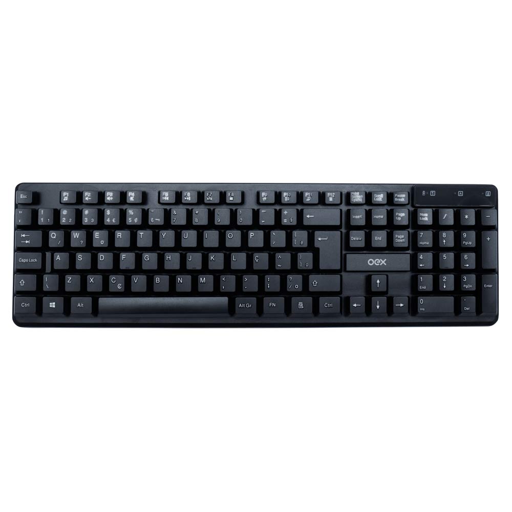 Kit Teclado e Mouse Oex sem Fio Preto